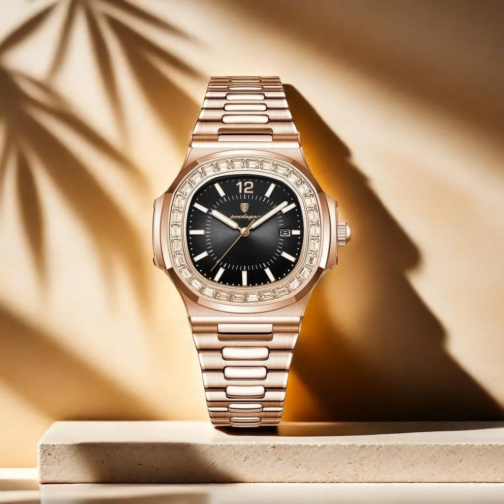 Watch Gifts for Men Fashion Men's slave foreshorten creed interlock Quartz Watches Stainless Steel Crystal Diamond Luxury Business Watch Date Luminous Waterproof Analog Wrist 
