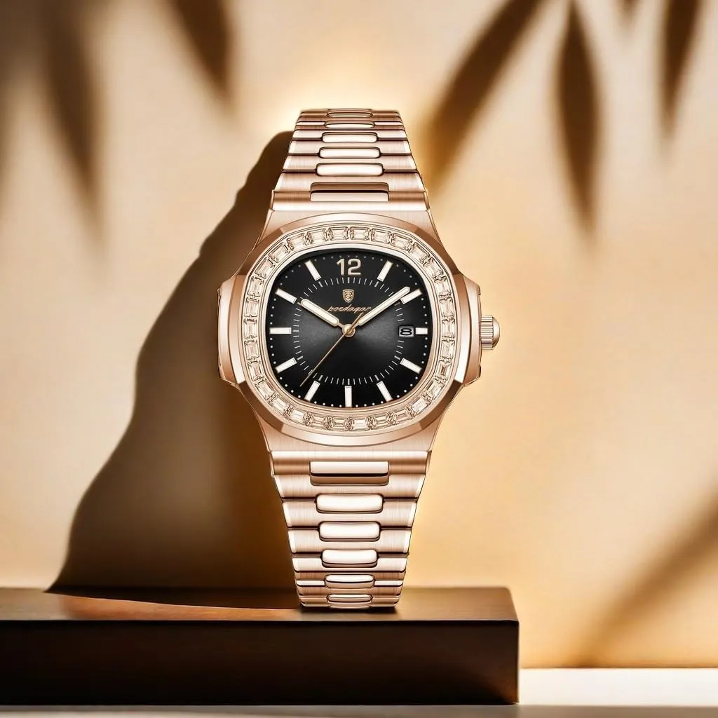 Watch Gifts for Men Fashion Men's slave foreshorten creed interlock Quartz Watches Stainless Steel Crystal Diamond Luxury Business Watch Date Luminous Waterproof Analog Wrist 