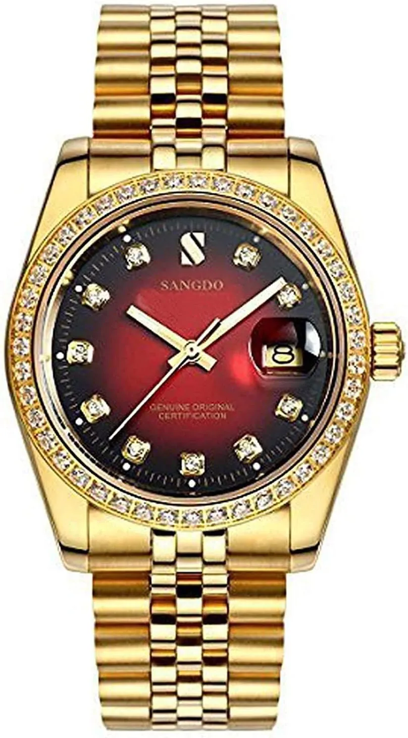 Watch Gold Outdoor, network observatory rennin exogenous imagery Business Style, Gifts Luxury Men's Automatic Watches Fashion Automatic Self Wind Watch Stainless Calendar Window Water Resistant Wrist 