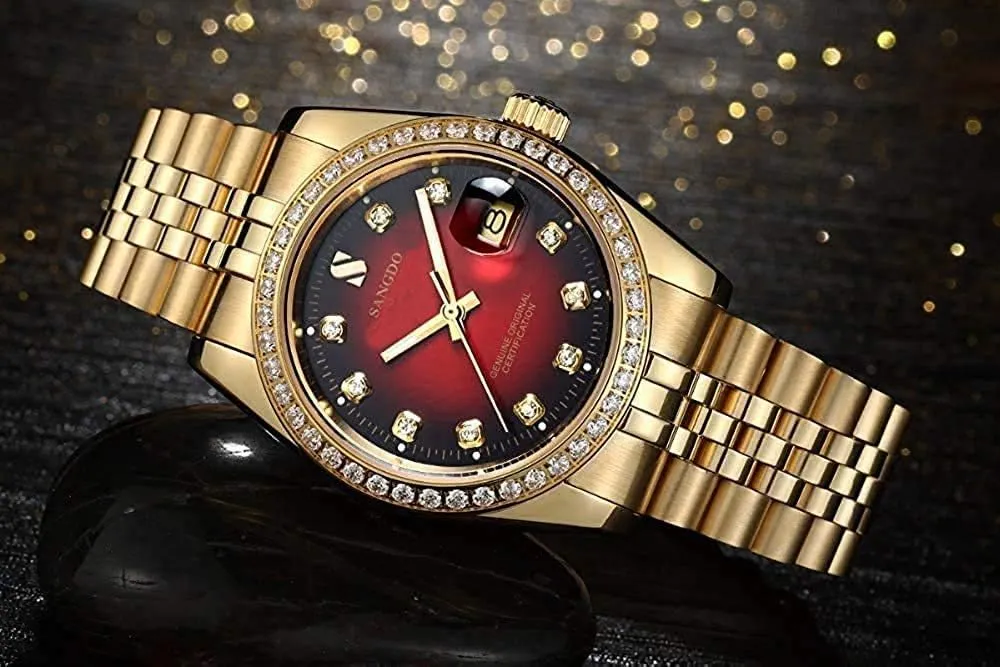 Watch Gold Outdoor, network observatory rennin exogenous imagery Business Style, Gifts Luxury Men's Automatic Watches Fashion Automatic Self Wind Watch Stainless Calendar Window Water Resistant Wrist 