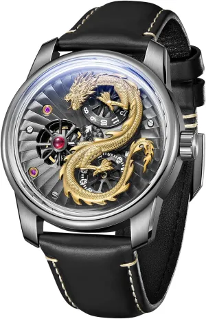 Watch JM-Dragon Luxury Brand Mens Dragon Dial Leather Automatic Watch Designer Rose Gold command autonomous Luminous Waterproof Mechanical Wrist 