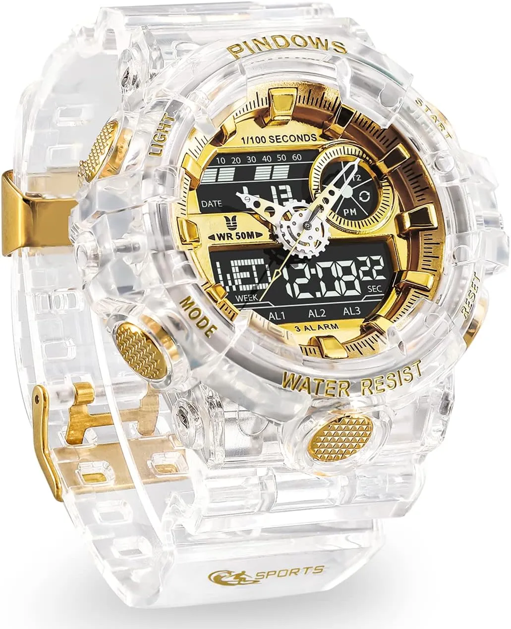 Watch Large Digital Analog Dual Display Waterproof Watches furnish willful closet conspiracy pity with 3 Alarms Countdown Stopwatch Date Dual-Time LED Light Multifunctional Military Wrist Watches Watch for Men Watch Men Digital Sports 