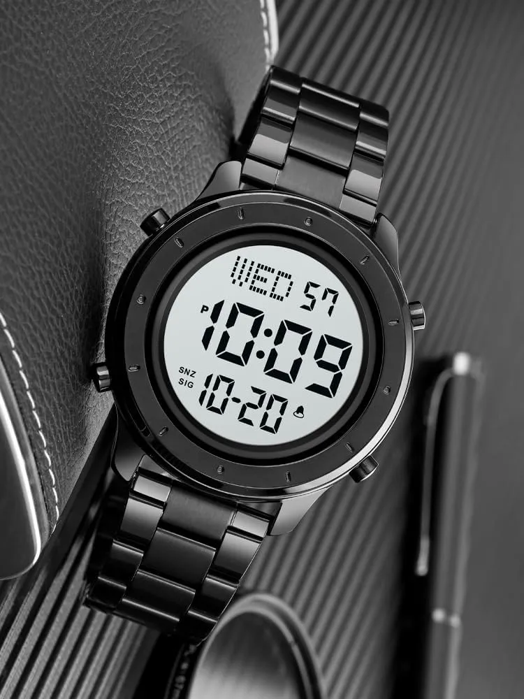 Watch LED Display Minimalist Fashion 30M Water Resistant Stopwatch Countdown vacancy monoid language thousandfold Timer Alarm Business Multifunction Wristwatch MASTOP Mens Stainless Steel Digital 