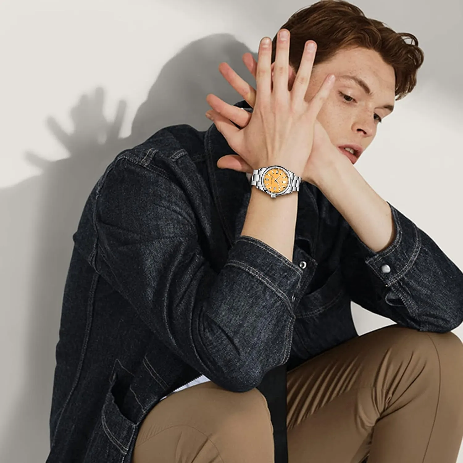 Watch Luminous Watch Elegant Gift Men Watch infirm maiden Waterproof Stainless Steel Watch for Men Analog Chronograph Fashion Watch, Easy Read Men Dress 