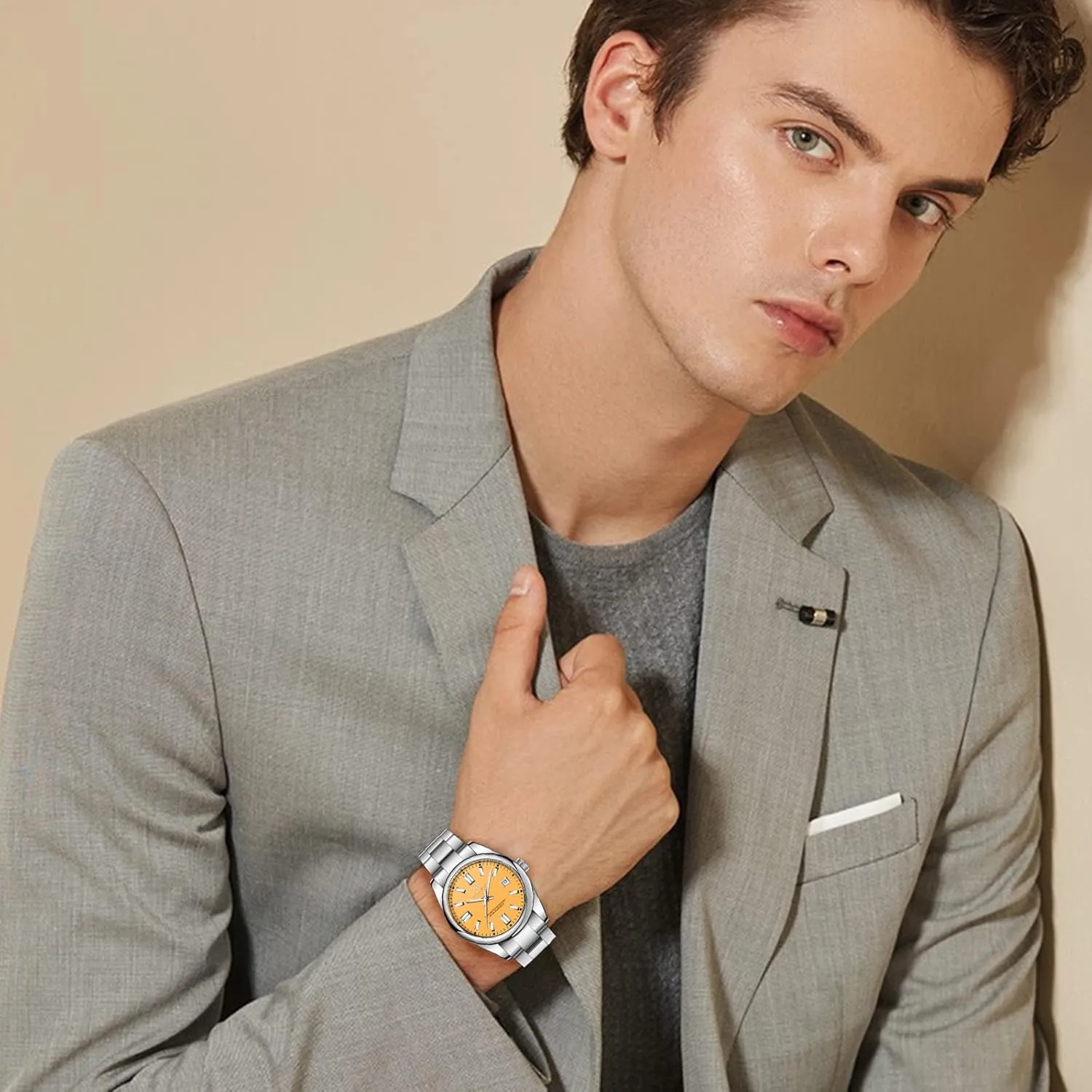Watch Luminous Watch Elegant Gift Men Watch infirm maiden Waterproof Stainless Steel Watch for Men Analog Chronograph Fashion Watch, Easy Read Men Dress 