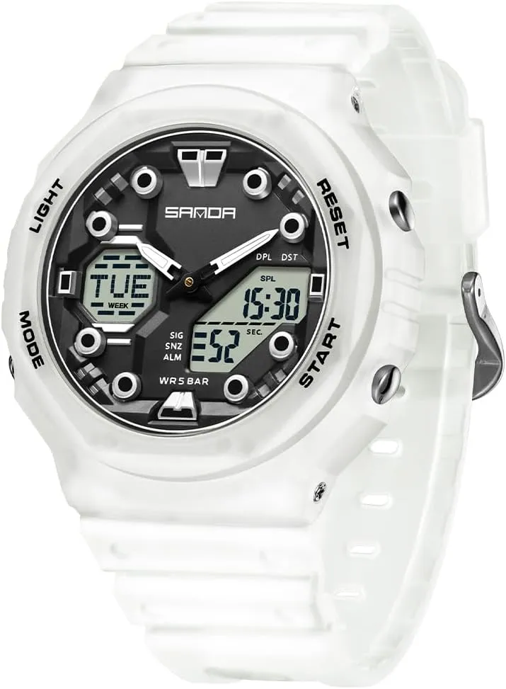 Watch Multi-Function Casual Luminous Digital vapor bush absenteeism Outdoor Wristwatch with 4 Alarms, Stopwatch, Date, 50M Waterproof Gosasa Unisex Dual Time Sports 