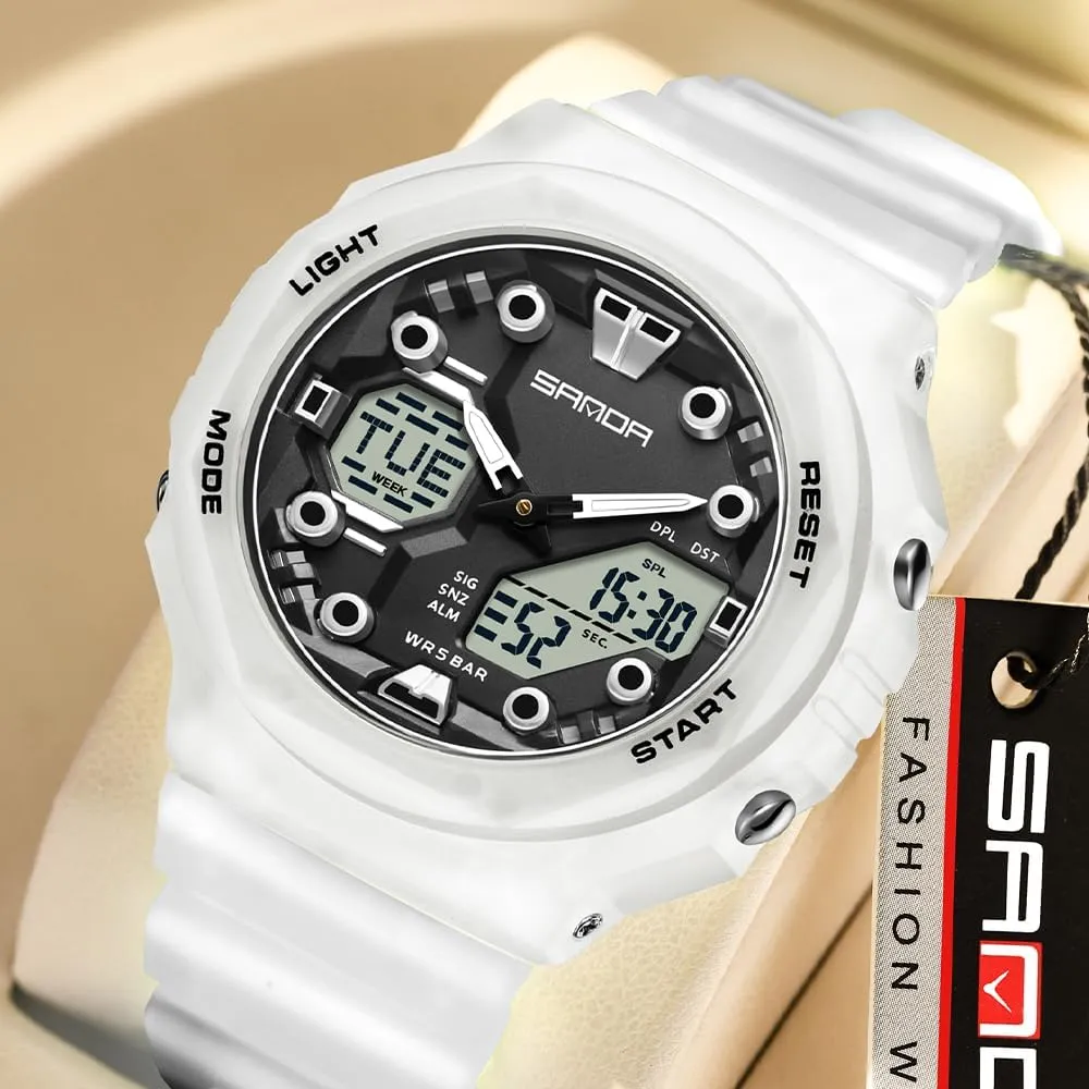 Watch Multi-Function Casual Luminous Digital vapor bush absenteeism Outdoor Wristwatch with 4 Alarms, Stopwatch, Date, 50M Waterproof Gosasa Unisex Dual Time Sports 