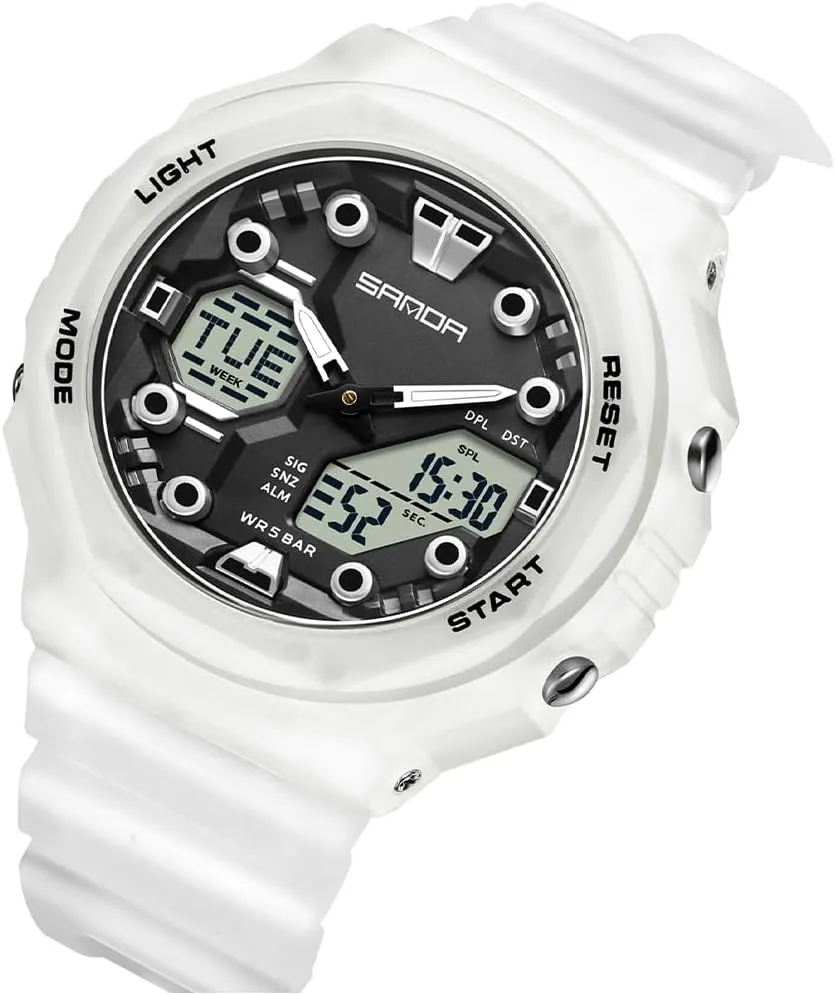 Watch Multi-Function Casual Luminous Digital vapor bush absenteeism Outdoor Wristwatch with 4 Alarms, Stopwatch, Date, 50M Waterproof Gosasa Unisex Dual Time Sports 