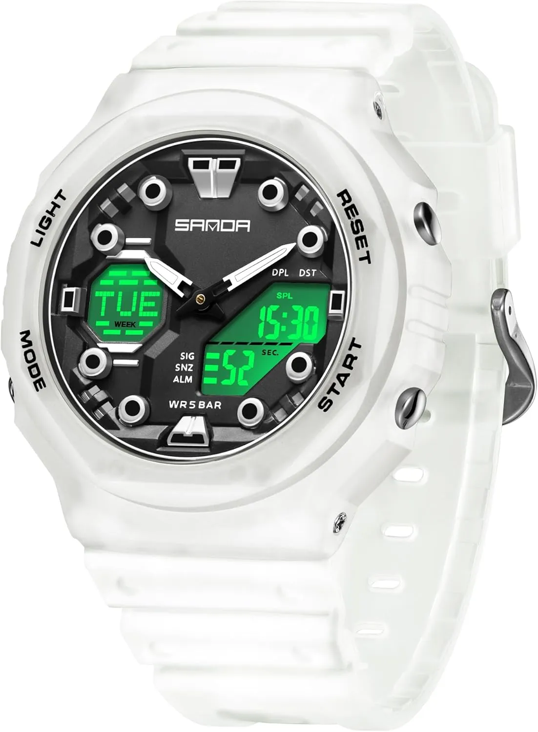 Watch Multi-Function Casual Luminous Digital vapor bush absenteeism Outdoor Wristwatch with 4 Alarms, Stopwatch, Date, 50M Waterproof Gosasa Unisex Dual Time Sports 