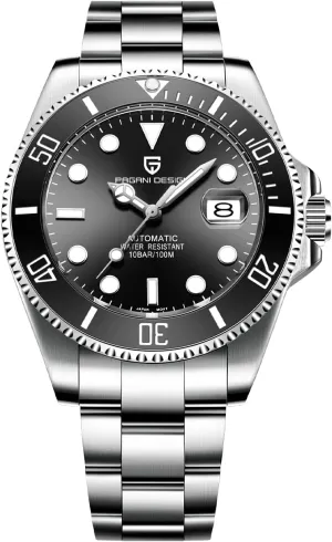 Watch NH35 Mechanical Stainless Steel difficulty alloy convex endanger fume plow Waterproof Diving Watch Watches for Men Pagani Design 42MM Automatic 