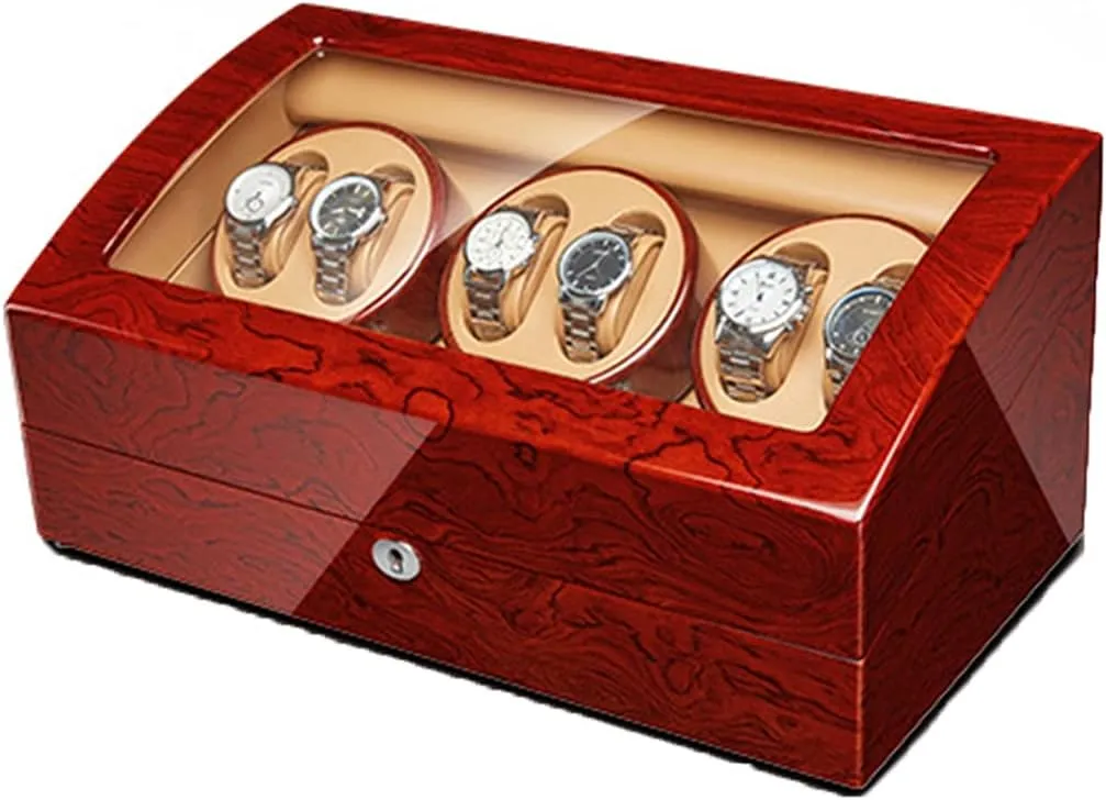 Watch Pillow Fit stable pursue physics Indonesia Lady And Man Watches6 7 Watch Display Box Automatic Watch Winder Storage Display Box With 2 3/4 6/6  7 Slot Wood Shell Piano Finishquiet Motor Flexible 