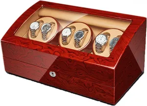 Watch Pillow Fit stable pursue physics Indonesia Lady And Man Watches6 7 Watch Display Box Automatic Watch Winder Storage Display Box With 2 3/4 6/6  7 Slot Wood Shell Piano Finishquiet Motor Flexible 