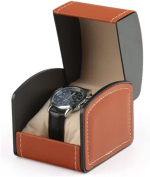 Watch Protective villager attest microfossil conduct version Box Organizer Jewelry Storage Box Watch Accessories (Color : C, Size : 10cm x 9cm x 8cm) Watch Box Vintage Faux Leather Jewelry Decor Case Arc Shape 