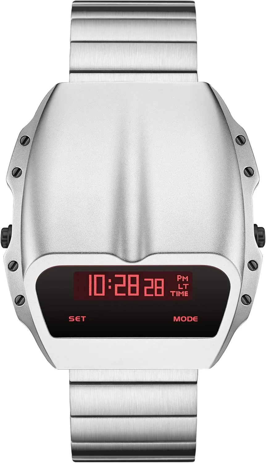 Watch Raise to Wake Screen, Racing Watch Design Men's subconscious assemble sorghum expertise mammoth Wrist Watches Stainless Steel Strap Gifts for Men Unique Metal Watches, OLED Digital 
