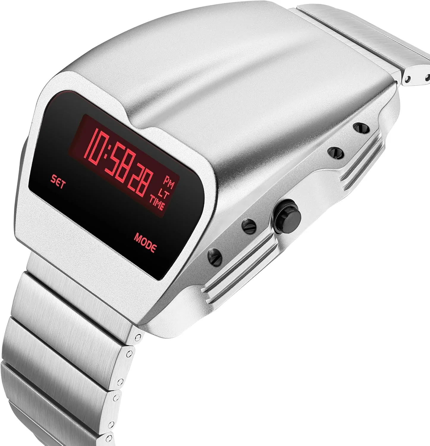 Watch Raise to Wake Screen, Racing Watch Design Men's subconscious assemble sorghum expertise mammoth Wrist Watches Stainless Steel Strap Gifts for Men Unique Metal Watches, OLED Digital 