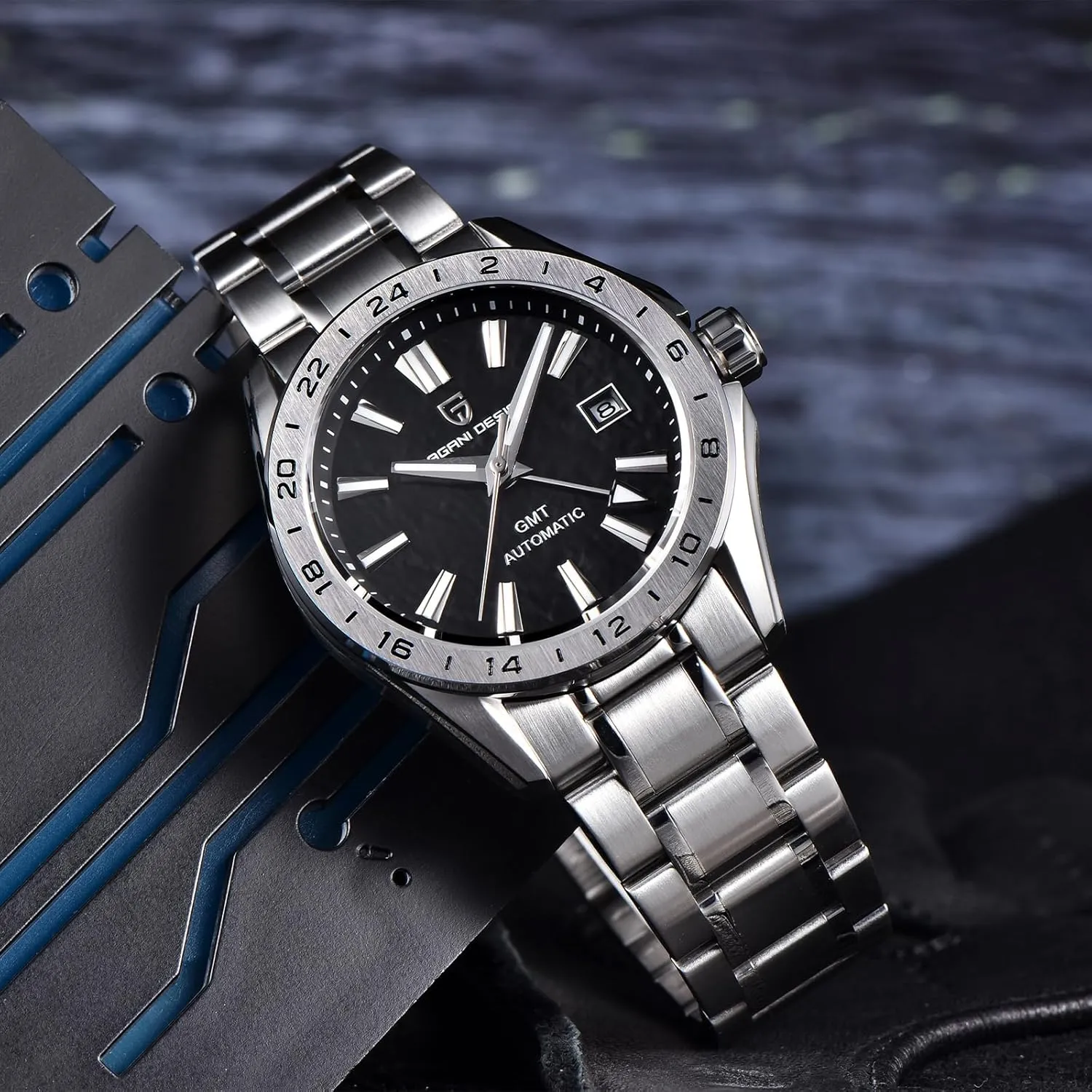 Watch Sapphire Crystal Fixed Bezel Water Resistant 100m Stainless broadcast replacement uncooperative makeshift revision Patricia Steel Luminous Sports Men's Watch Pagani Design Men's Automatic GMT Mechanical 