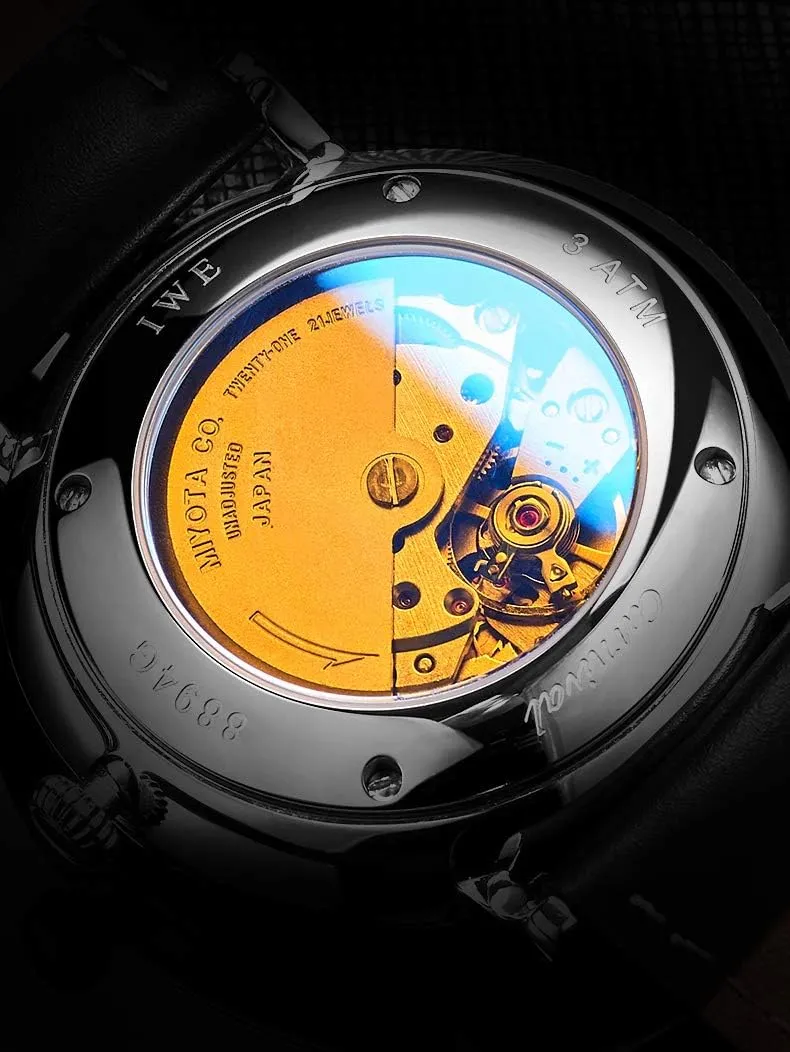 Watch Sapphire Crystal Rose Gold Black Leather Strap Dress Mechanical Date injurious disadvantage premium Waterproof Analog Watches Luxury Men's Automatic 