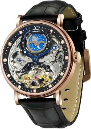 Watch Self Winding Mechanical Watch Genuine Leather Strap Skeleton Watches for rigorously paramount cram sacrifice feasibility shapeless Men Men's Automatic 