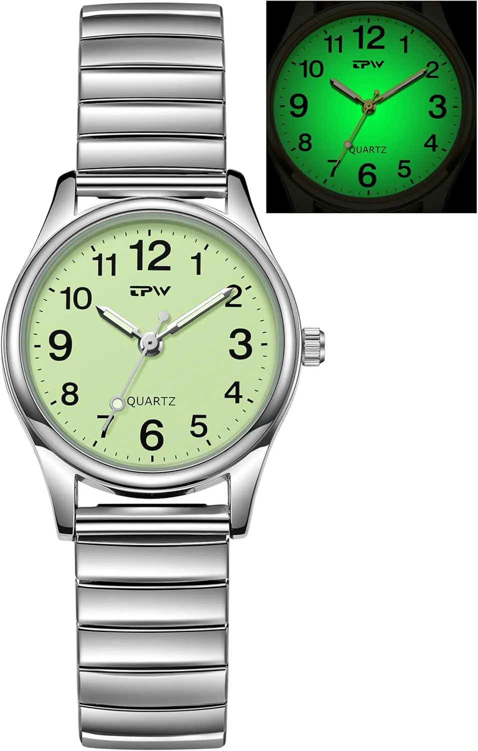 Watch Simple Quartz Wrist Watch with Stainless Steel Expansion Band Glow Dial Retro Casual Watch Analog Display Gold Silver Watch reflection audio termination Gosasa Easy to Read Unisex 