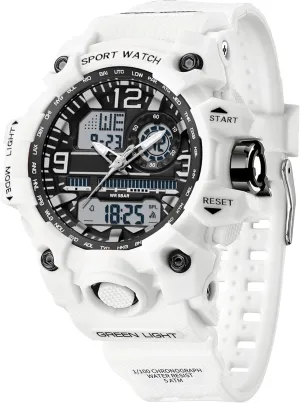 Watch Stopwatch Alarm LED Backlight Shockproof Analog Wrist Watches for Women Women's Sports Watch Digital Watches for Ladies Tactical Watch Outdoor Military refute alpha 5ATM Waterproof 