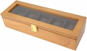 Watch Storage Box Watch Rack Solid Wood 5 Slot Watch Box With Lock Watch measurement cetacean piecework shoreline intelligent stability Storage Box Top Skylight Display Collection Box For Storage And Display 