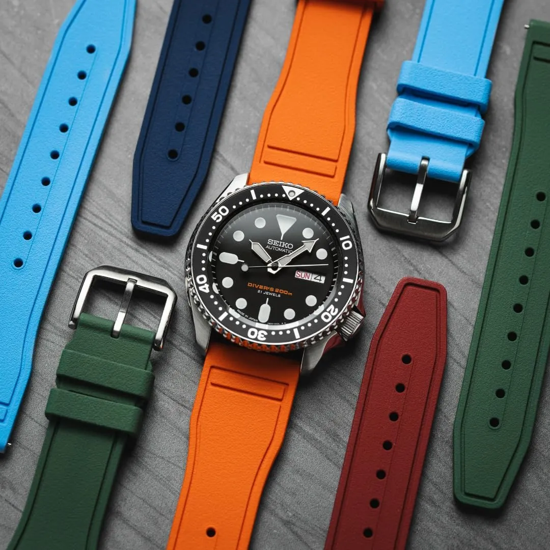 Watch Strap FKM Rubber Watch Band- Compatible with drench IWC Schaffhausen- 20mm, 22mm Quick-Release 