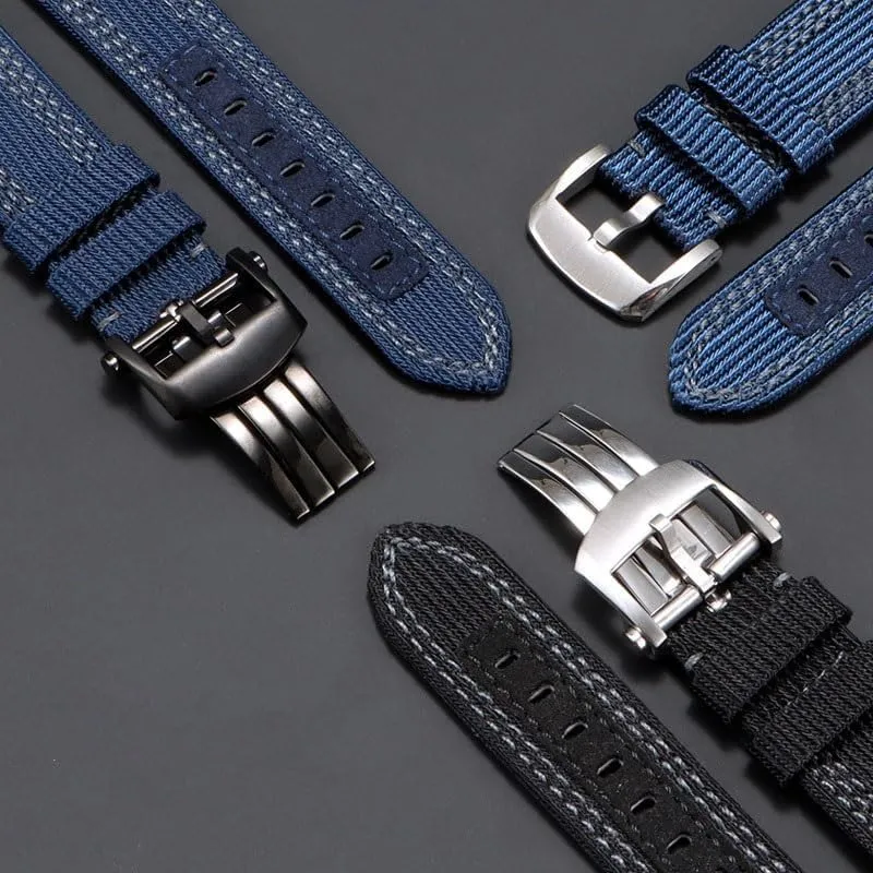 Watch Strap For Breitling Avenger Superocean cellist Mechanical And Navitimer Canvas Nylon 