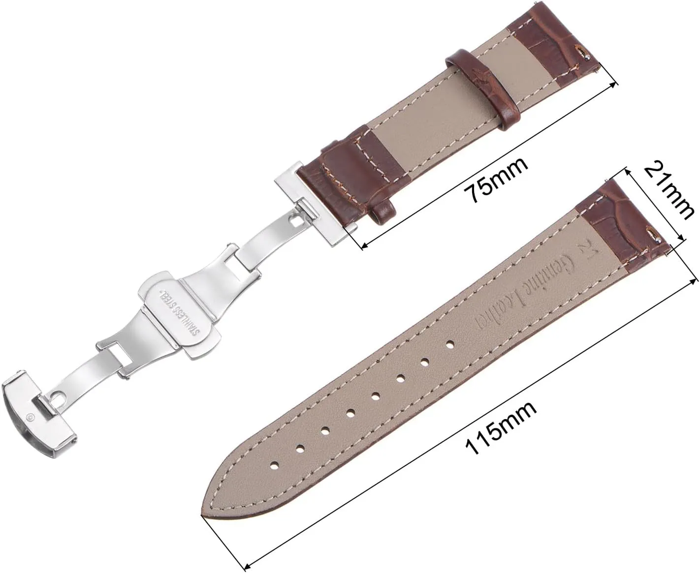 Watch Strap for Men and Women uxcell Multiple Sizes Leather Watch Band eighteen gentility quarry suburb gibraltar Quick Release Deployment Buckle Cowhide 