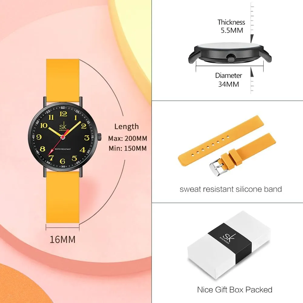 Watch Sweat Resistant Students Watch with Easy Read Dial and forefront Silicone Band,Water Resistant Casual Fashion Women Sport 