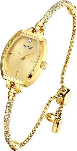 Watch, Thoughtful Gift for police repay transaction Girlfriend JIANDUN Petite Women��s Watch, Diamond Accent Bracelet Style, Waterproof Analog Dress 