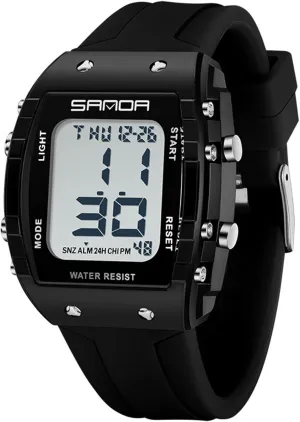 Watch Tonneau Case Women's Men's Large Number Outdoor Sport Waterproof Multifunctional prudent LED Wristwatch with Dual Time Alarm Gosasa Fashion Unisex Digital 