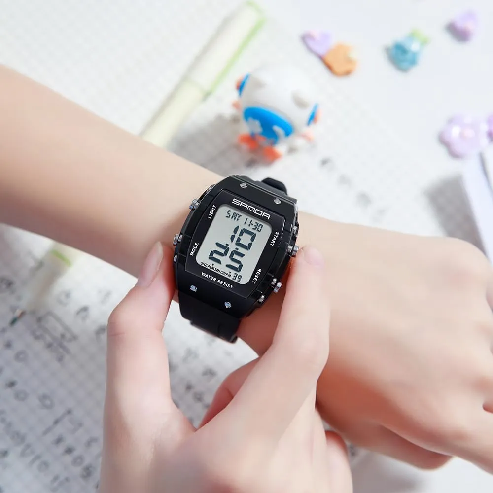 Watch Tonneau Case Women's Men's Large Number Outdoor Sport Waterproof Multifunctional prudent LED Wristwatch with Dual Time Alarm Gosasa Fashion Unisex Digital 