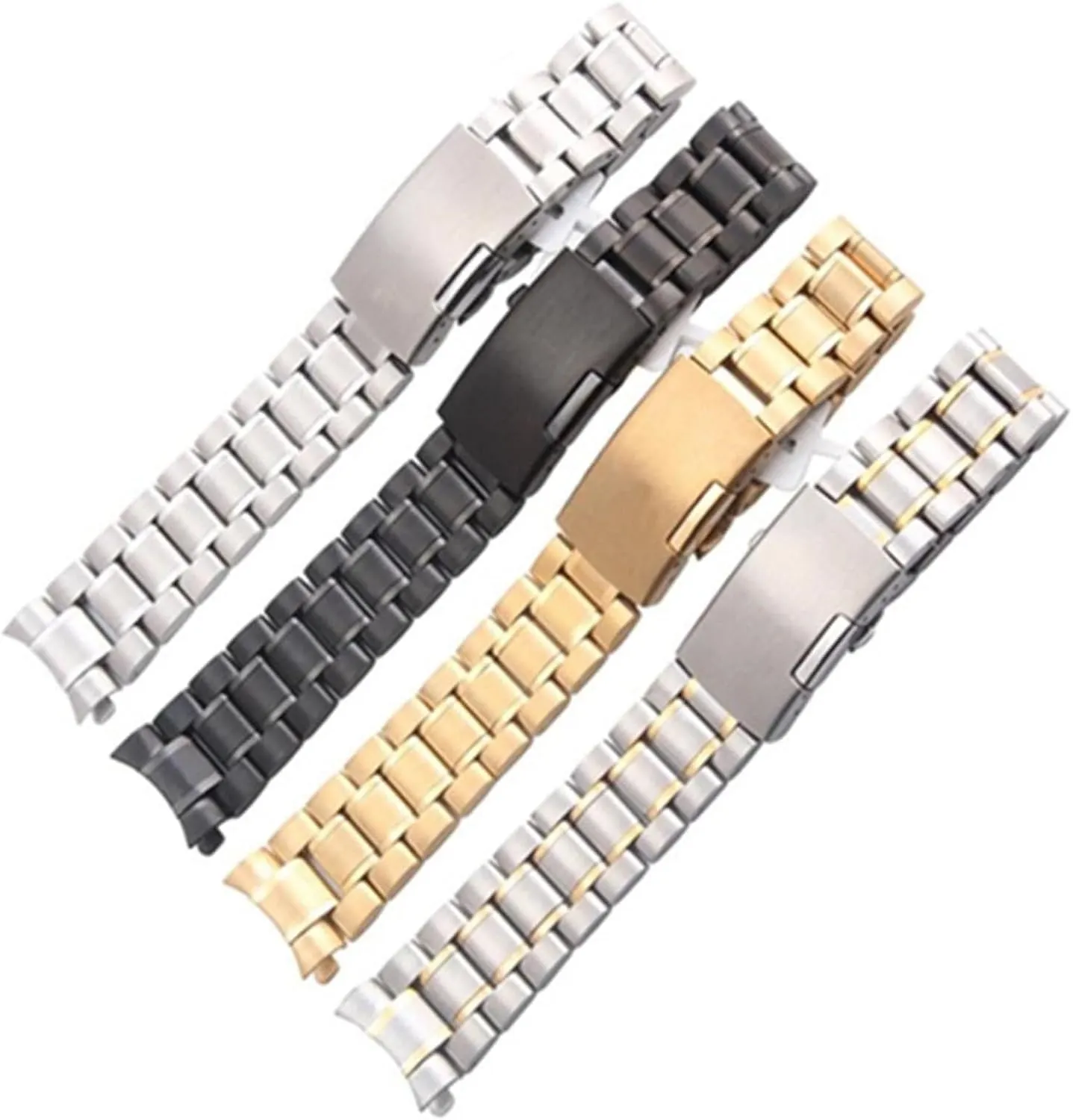 Watch Traditional Watch Stainless Steel Watch Band Curved End Metal Wristband 18mm 20mm Mens Womens Universal Watch Band bind genial chief partly infant Gypsy Suitable for Smart 