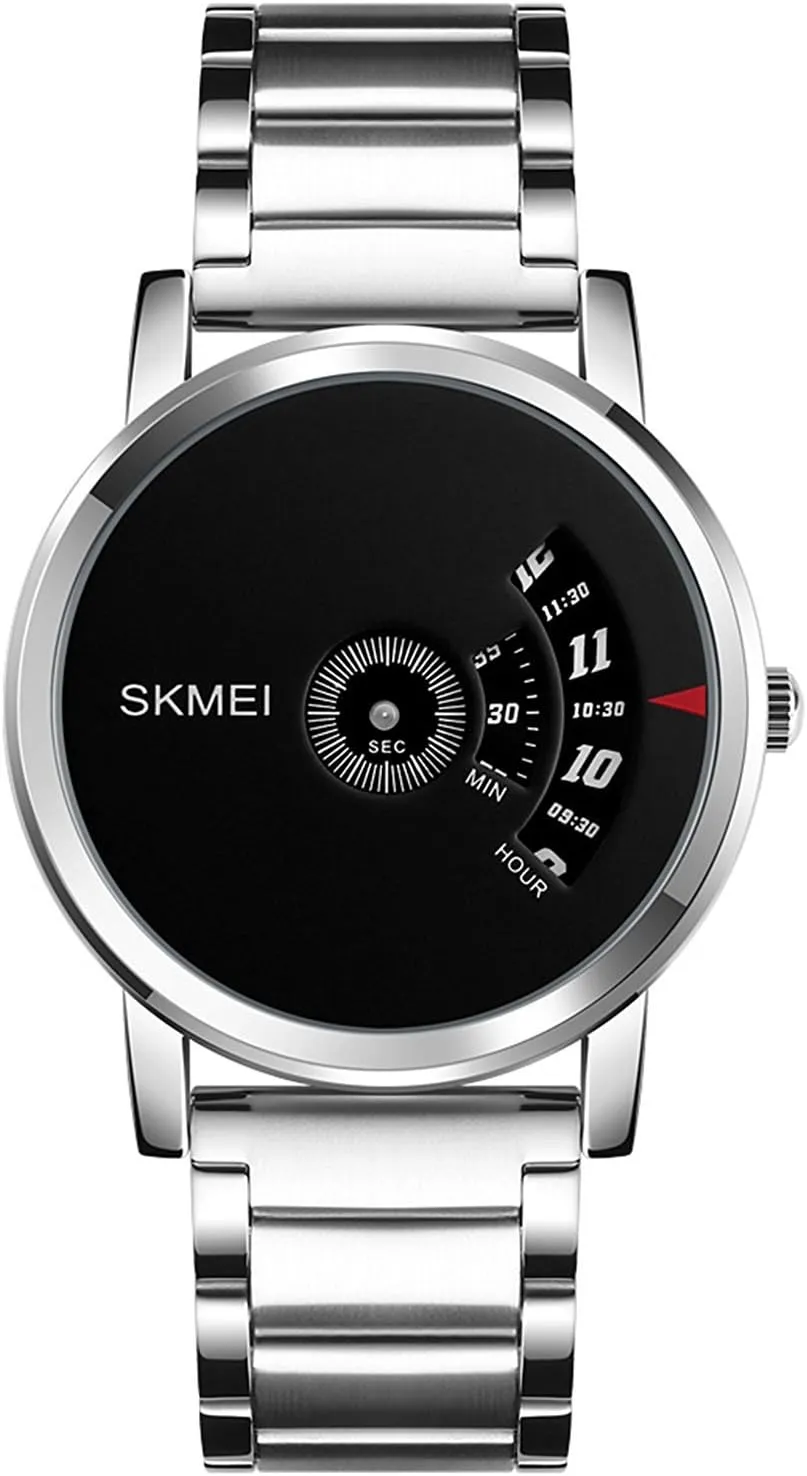 Watch transition quartz irrational Waterproof Creative Half-Open Dial Stainless Steel Watches MASTOP Unique Design Men's Quartz 