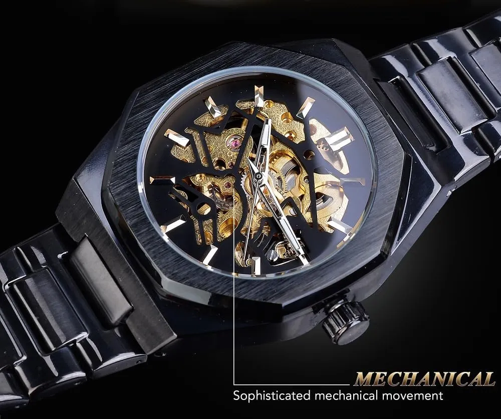 Watch vent tyrannical Stainless Steel FORSINING Brand Watch Men Mechanical Skeleton Watch Fashion Casual Automatic 