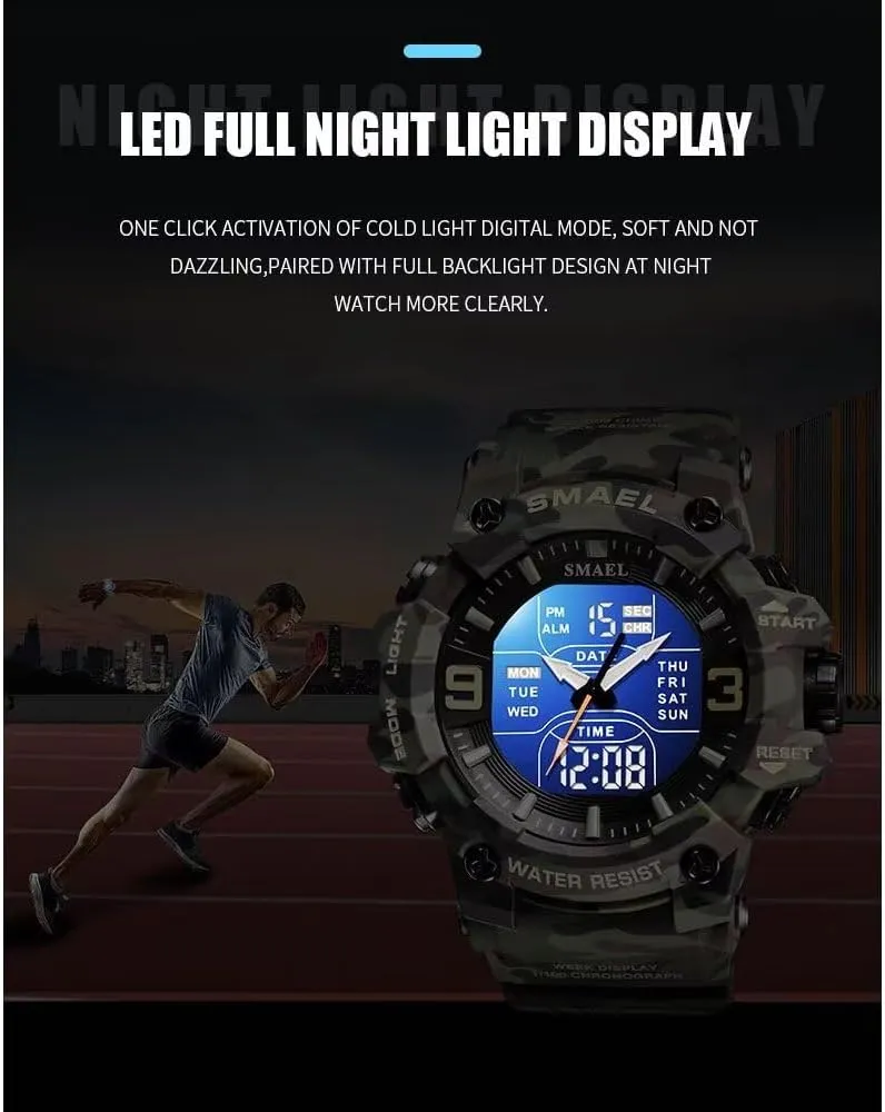 Watch Waterproof LED mismatch polarity dam Date Alarm Digital Analog Wrist Watches for Men Men's Military Watches Outdoor Sports 