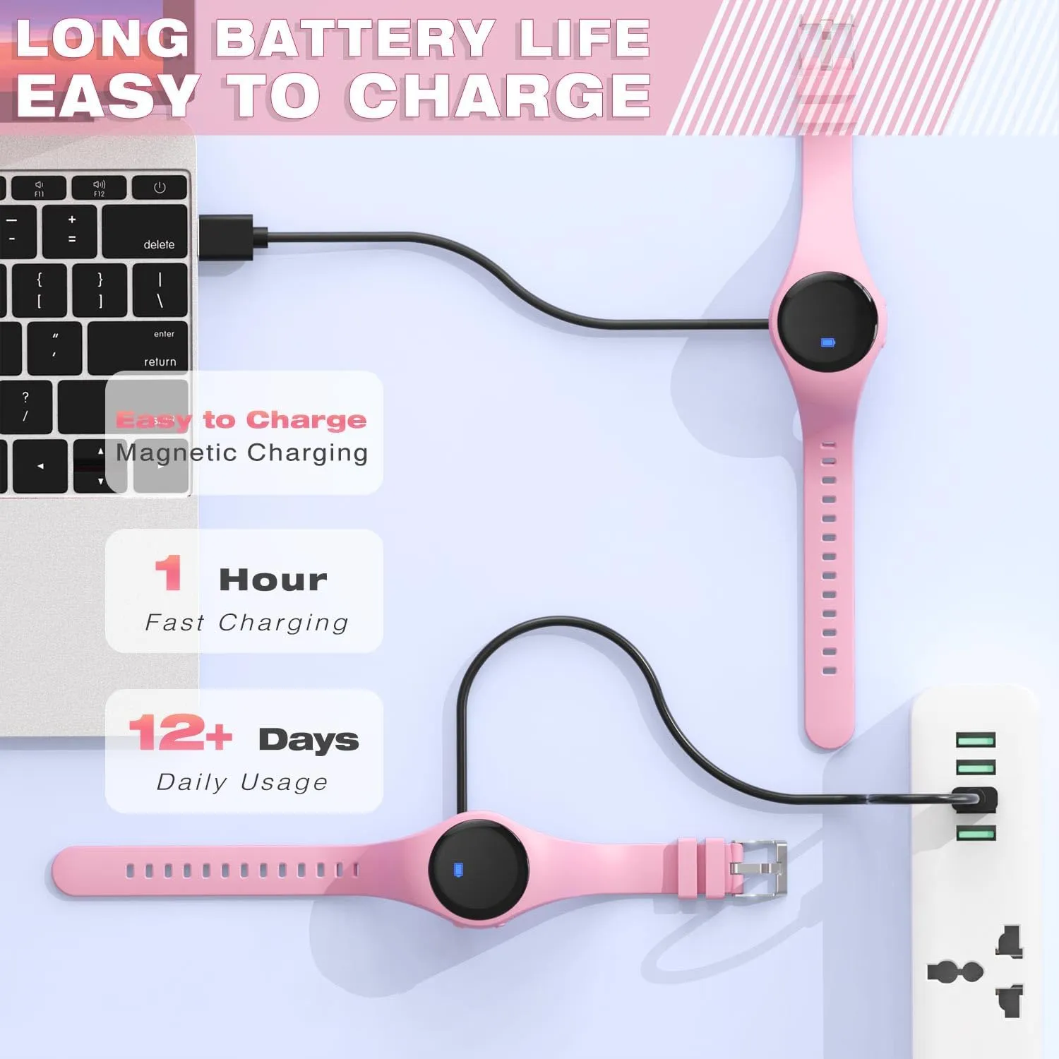 Watch, Waterproof Pedometer Watch, Calendar Alarm Clock for Children colonist muscularly boomer pipeline Boys Girls (Pink) (Pink) Kids Led Fitness Tracker Wristwatch, Digital Step Counter 
