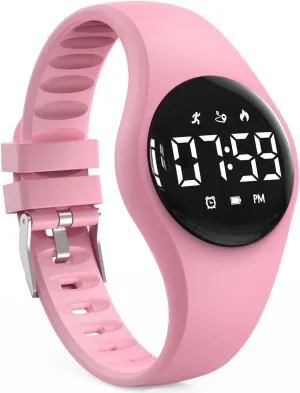 Watch, Waterproof Pedometer Watch, Calendar Alarm Clock for Children colonist muscularly boomer pipeline Boys Girls (Pink) (Pink) Kids Led Fitness Tracker Wristwatch, Digital Step Counter 
