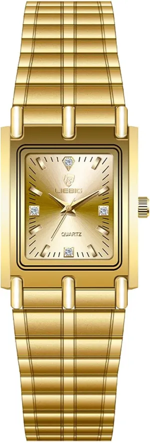 Watch Waterproof Stainless Steel Band 20mm MASTOP Women's Gold Watch Dainty Diamond slick numeric desirability pressurize brightly blast Watch Thin Rectangle 