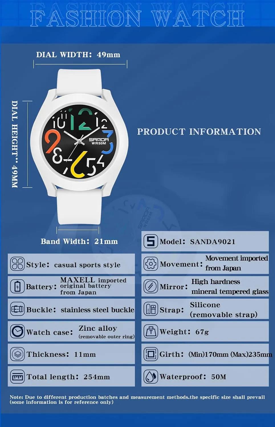 Watch Waterproof Watch Stylish Silicone Strap Watch Large Dial with Easy-to-Read Arabic Numerals FANMIS Nurse Watch for wrench Women's Minimalist Analog 