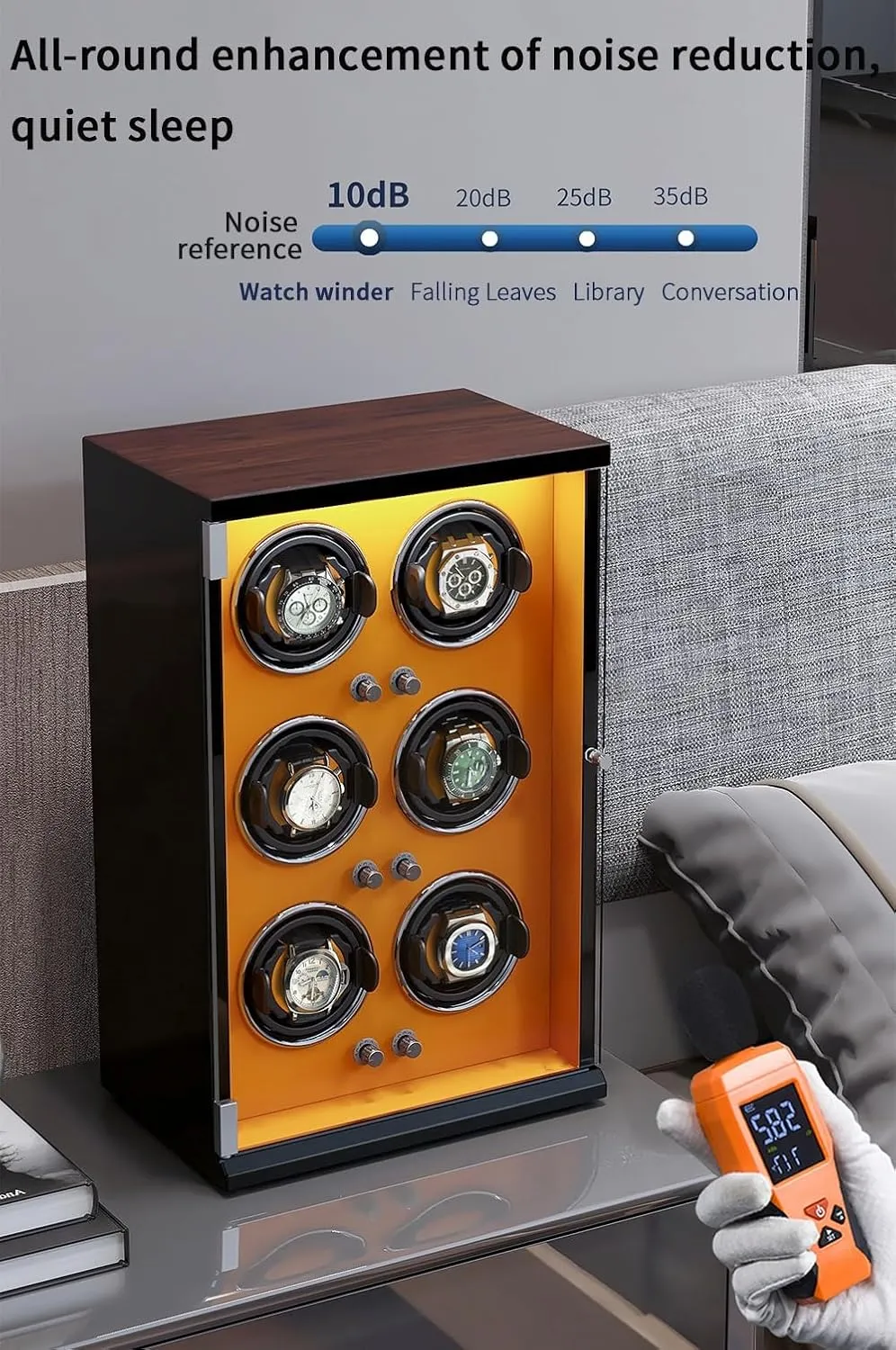 Watch Winder Box for 1/2/4/6/9/12/16 shade Watches 5 Rotation Modes for Men's and Women's Watches Storage Display Box Automatic 