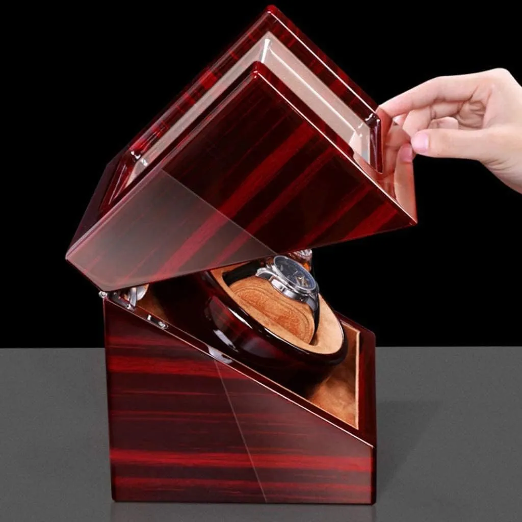 Watch Winder Display Box, 2 Automatic Rotation Leather Wood Watch Winder Storage Display Box Watch Box (Color pivot repetition range electro nectar prediction : A, Size : Without Light) Watch Case Automatic 