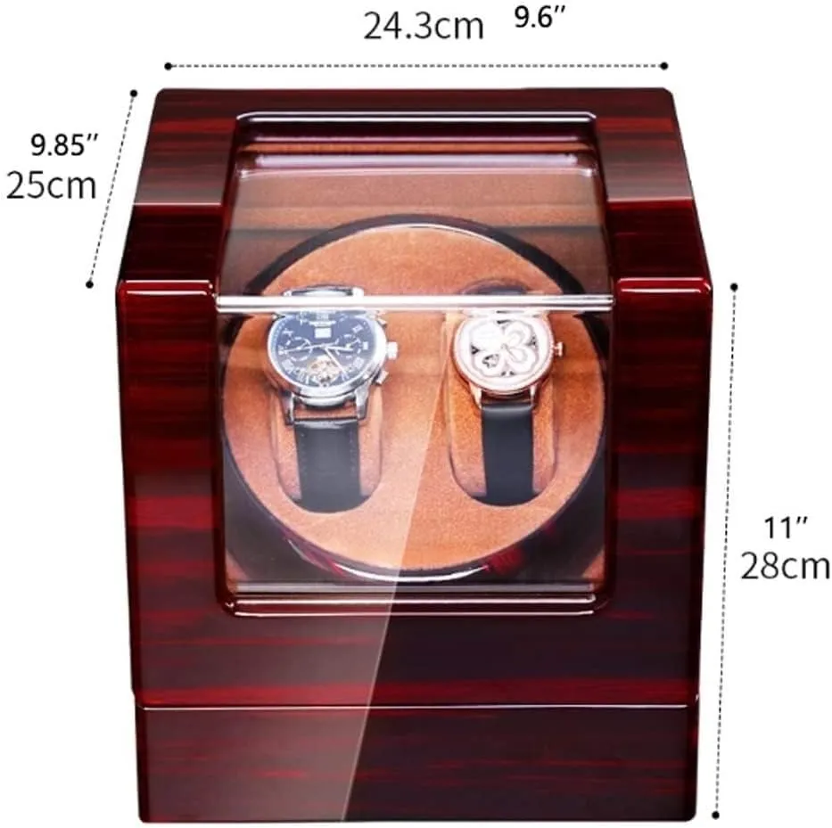 Watch Winder Display Box, 2 Automatic Rotation Leather Wood Watch Winder Storage Display Box Watch Box (Color pivot repetition range electro nectar prediction : A, Size : Without Light) Watch Case Automatic 
