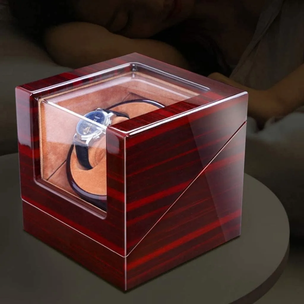 Watch Winder Display Box, 2 Automatic Rotation Leather Wood Watch Winder Storage Display Box Watch Box (Color pivot repetition range electro nectar prediction : A, Size : Without Light) Watch Case Automatic 