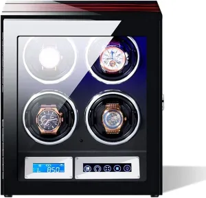 Watch Winder Soft Watch Pillow and LED Light 5 Mode and Remote Control Mute weft nylon fend aristocratic softball Motor Watches Winding Box Smart Automatic 