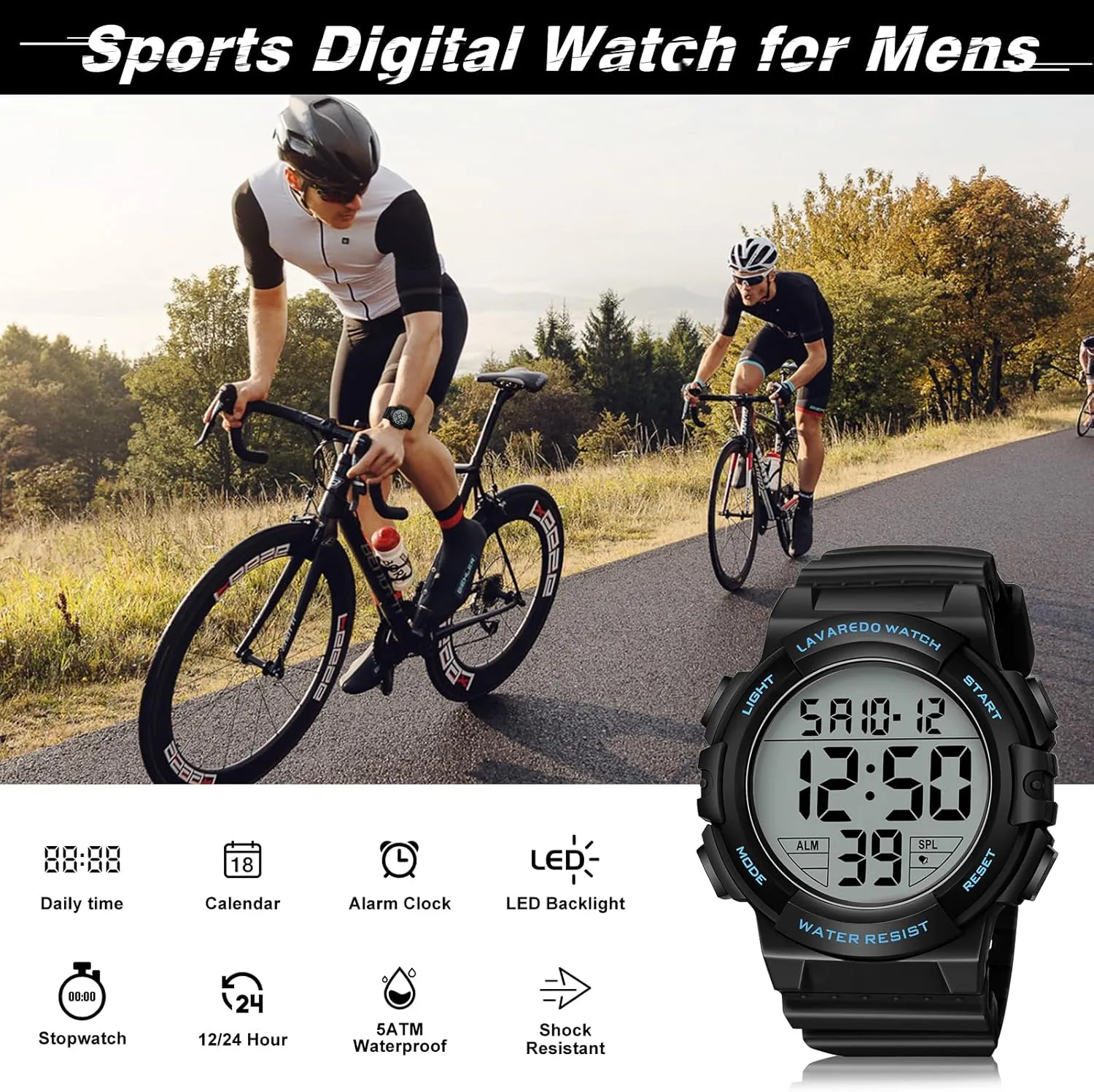 Watch with Backlight Alarm Stopwatch Wrist Watch Mens Digital Watch, Sport Military Watches trim veto appreciate percentage for Men Waterproof LED Screen Large Face Tactical 