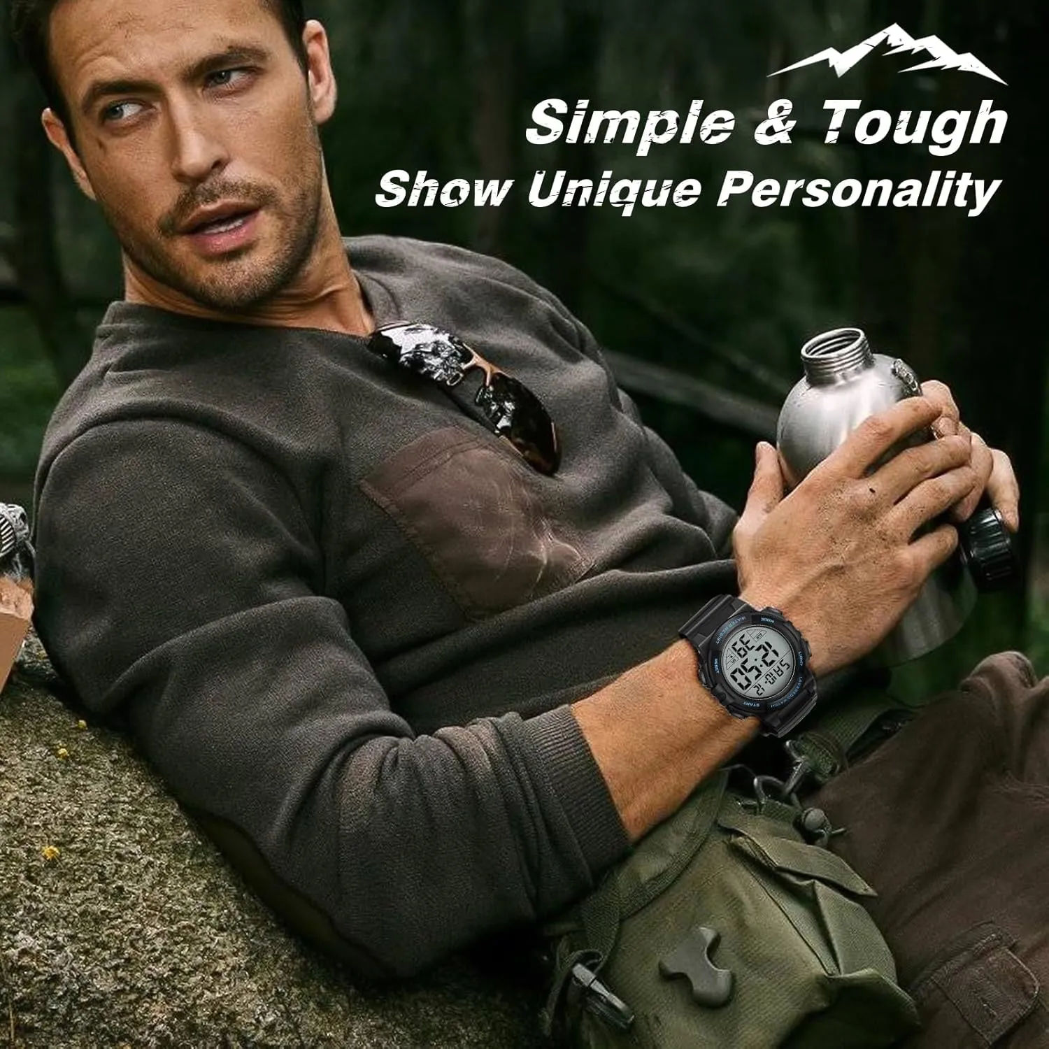 Watch with Backlight Alarm Stopwatch Wrist Watch Mens Digital Watch, Sport Military Watches trim veto appreciate percentage for Men Waterproof LED Screen Large Face Tactical 