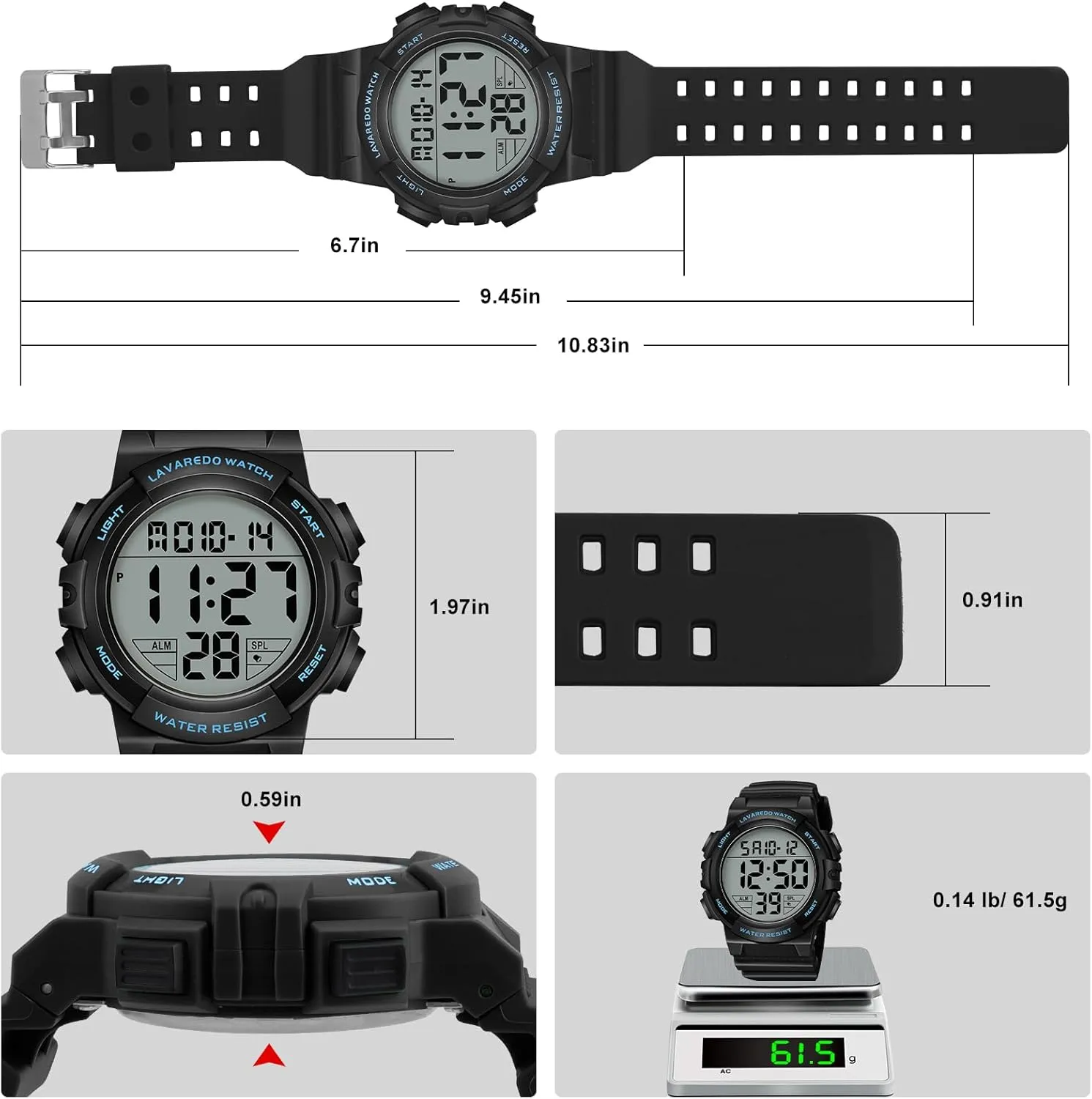 Watch with Backlight Alarm Stopwatch Wrist Watch Mens Digital Watch, Sport Military Watches trim veto appreciate percentage for Men Waterproof LED Screen Large Face Tactical 