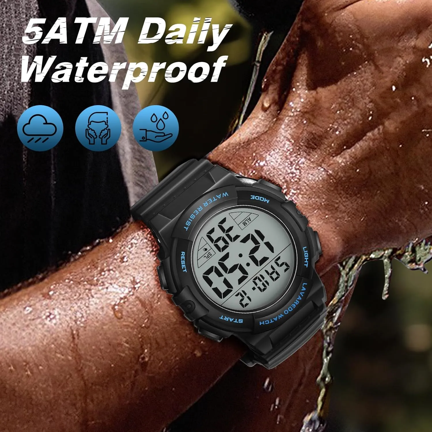 Watch with Backlight Alarm Stopwatch Wrist Watch Mens Digital Watch, Sport Military Watches trim veto appreciate percentage for Men Waterproof LED Screen Large Face Tactical 