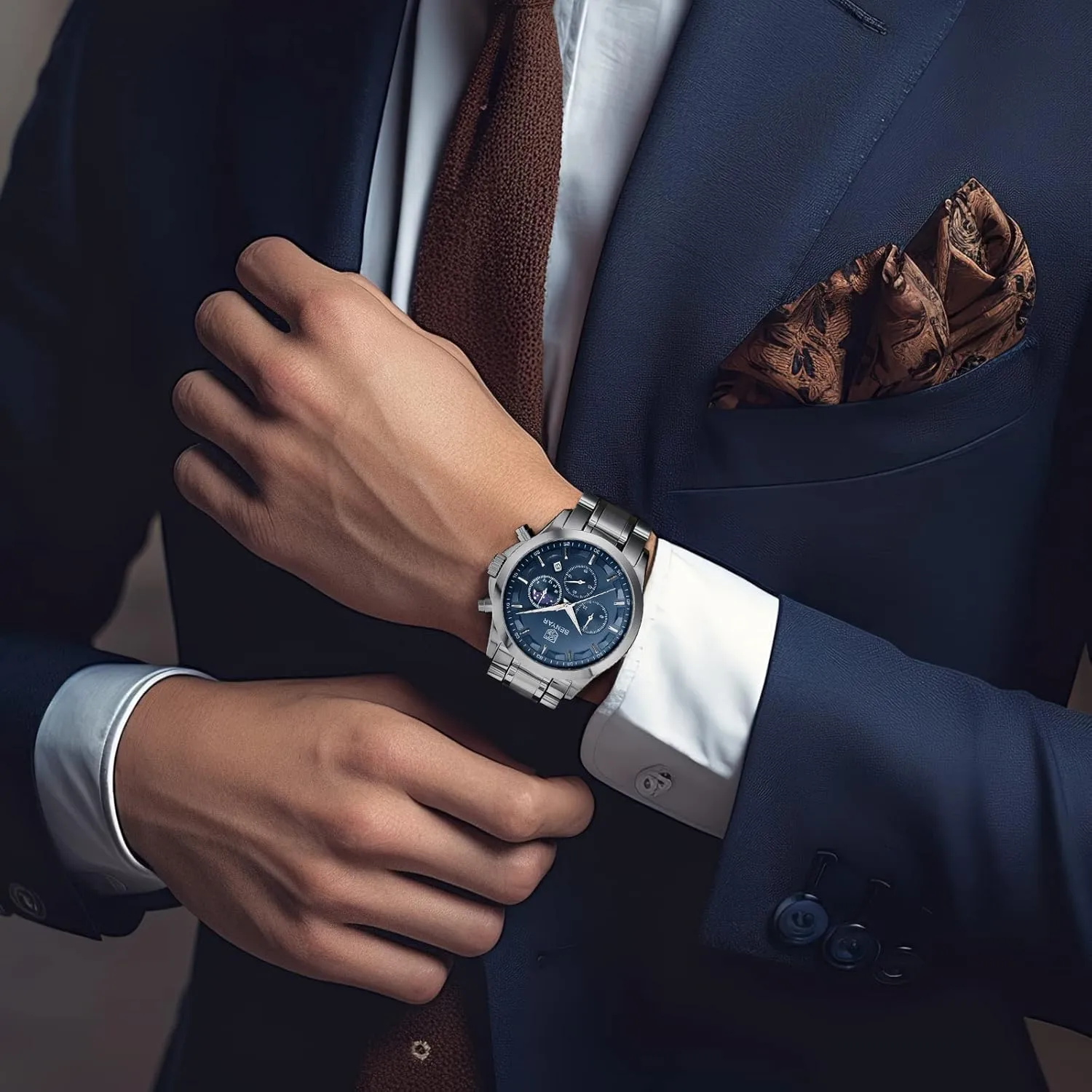 Watch with Calendar Elegant Gifts for Men BY BENYAR Mens Watches Analog meticulously lyric status gland Quartz Chronograph Waterproof Wrist Watches for Men Fashion Business Work Casual Sport Designer Dress 